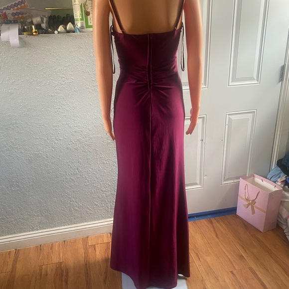 Honey and Rosie Red Ruched Maxi Gown - Picture 4 of 12